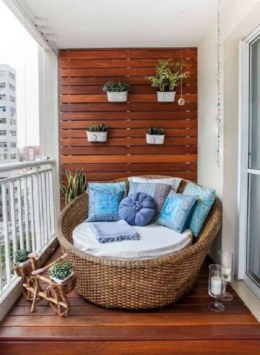 balcony with plants and chair