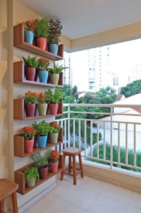 renovated balcony with flowers